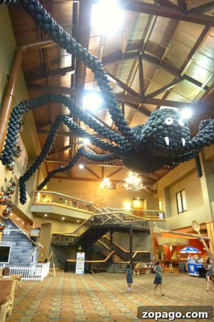 Great Wolf Lodge Southern California Howloween Bash 3 Great Wolf Lodge lobby transformed for Howloween with spooky decorations