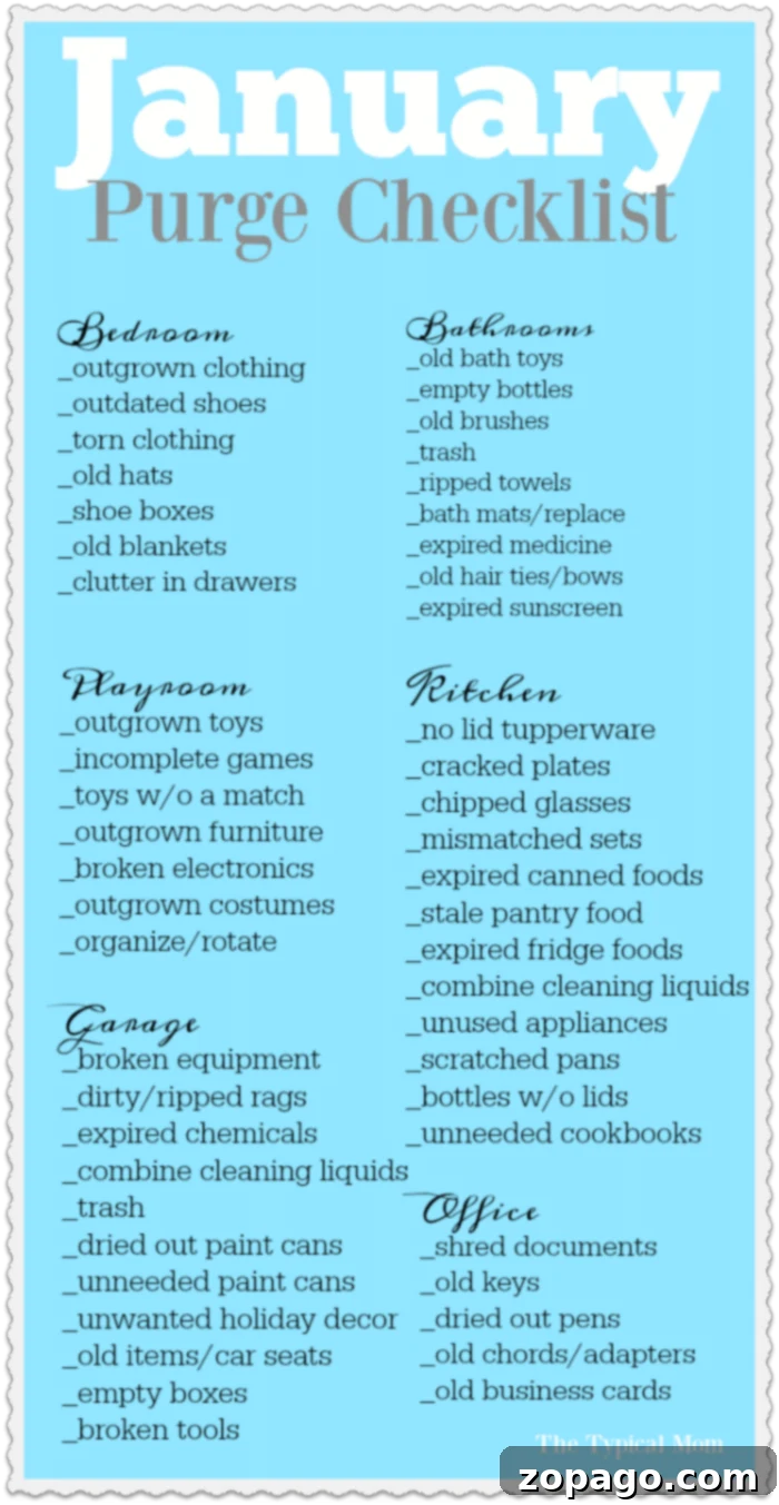 january purge checklist for a clean and organized home