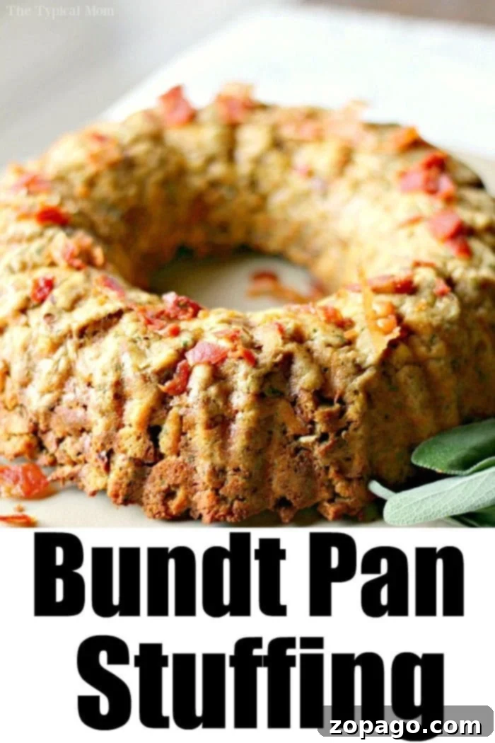 Mastering Stuffing in a Bundt Pan 2 Beautifully golden-brown bundt pan stuffing, garnished with fresh herbs, ready for a holiday feast.