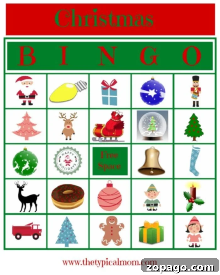 Download 15 Free Printable Christmas Labels 3 A fun Christmas Bingo printable card, perfect for family holiday games