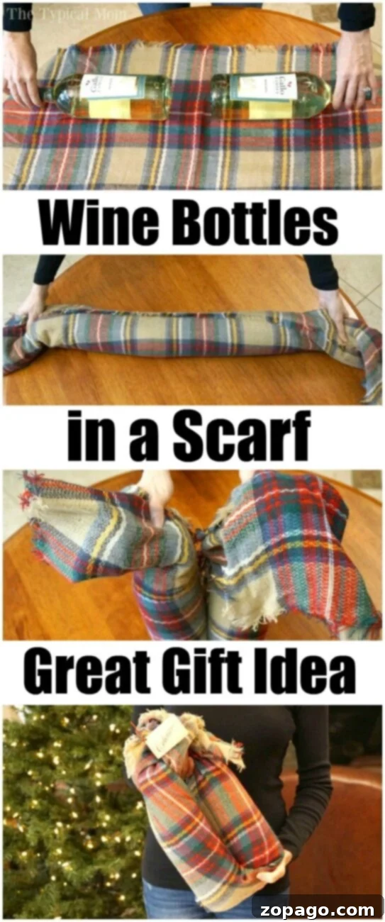 How to Wrap a Wine Bottle with a Scarf 2 Wine Bottle Gift Wrapping Ideas