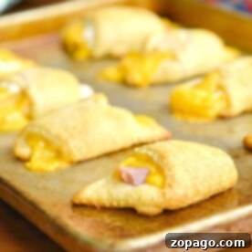 Baked Ham and Cheese Roll Ups with crescent rolls