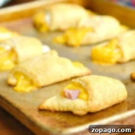 Baked Ham and Cheese Roll Ups with crescent rolls