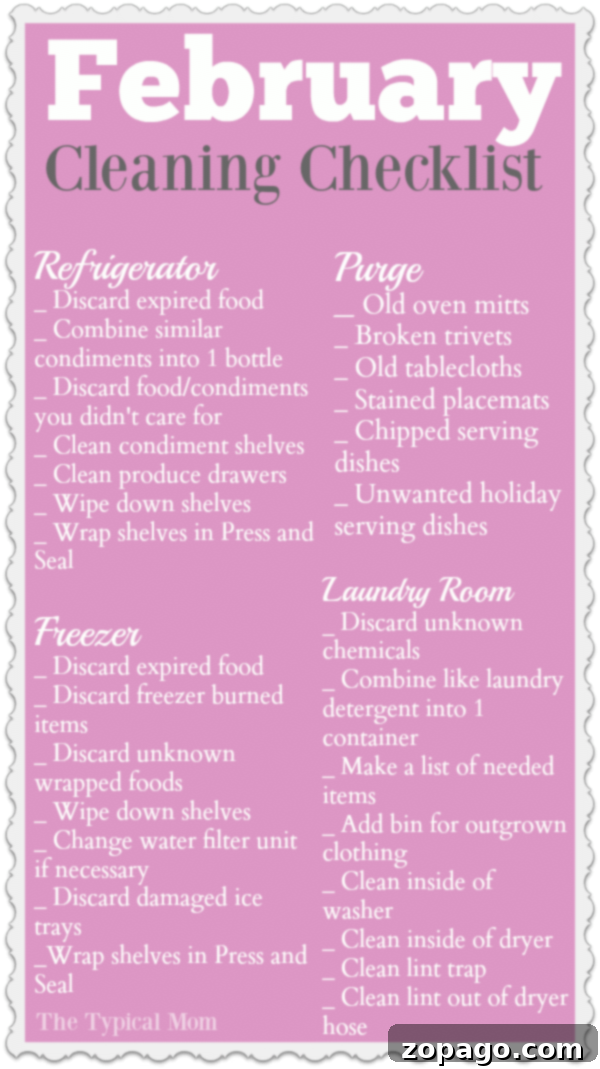 Free February Cleaning Checklist: Your Guide to a Spotless Kitchen and Organized Laundry Room February cleaning checklist for a clean and organized home