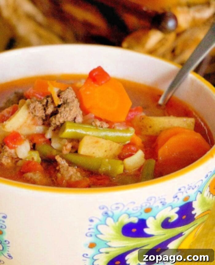 Hearty Instant Pot Vegetable Beef Soup 2 Instant Pot Vegetable Beef Soup cooked in a pressure cooker