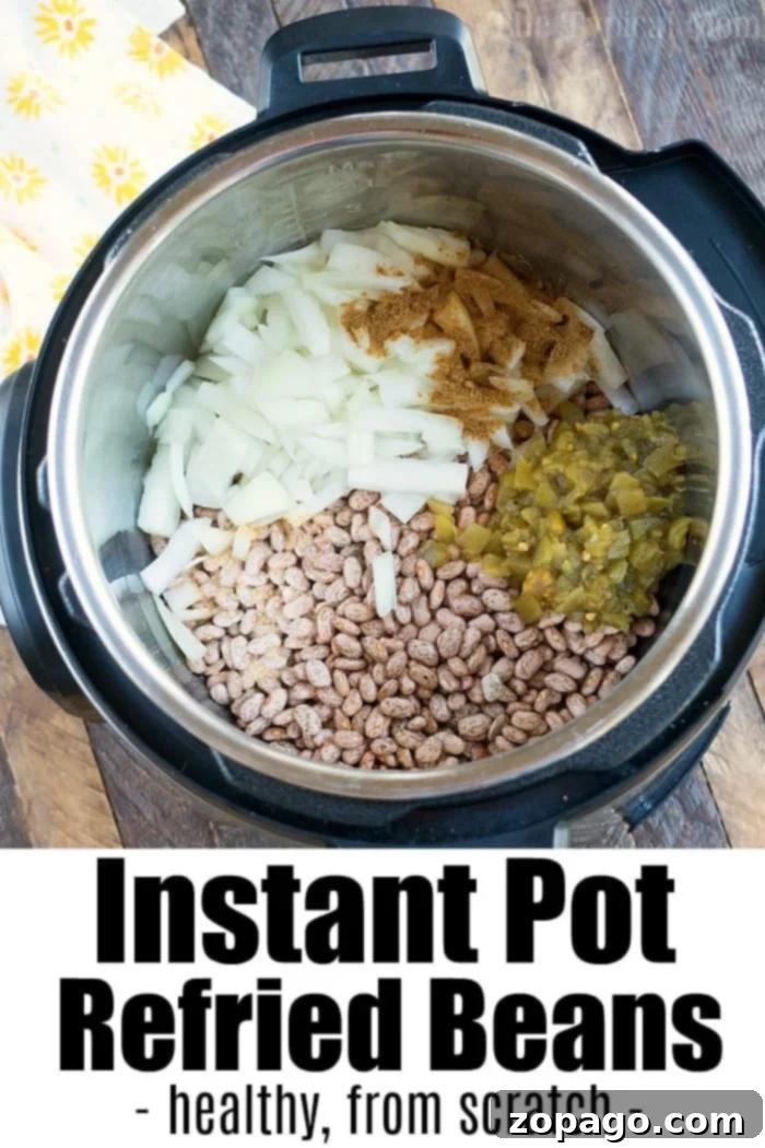 Instant Pot cooking times for beans and free printable pressure cooker cooking times for meat and vegetables too. #instantpot #pressurecooker #times #instantpotrecipes #thetypicalmom #beans #printable #freeprintable healthy instant pot refried beans