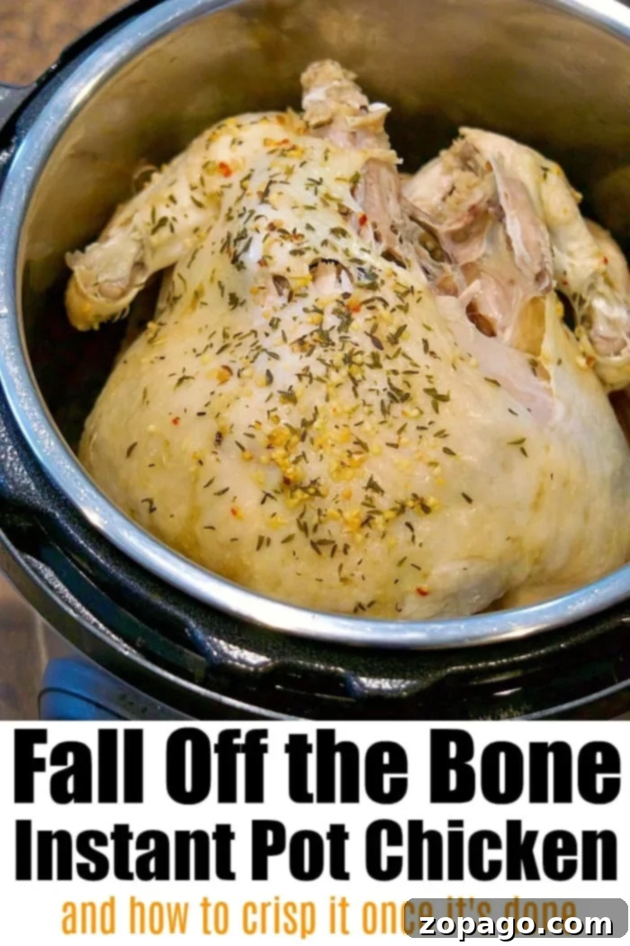 Instant Pot whole chicken recipe ever! If you're looking to cook an entire chicken in your pressure cooker it's never been easier using these instructions. #instantpotrecipes #pressurecooker #wholechicken #moist #easy #instructions #crockpotexpress #thetypicalmom pressure cooker whole chicken