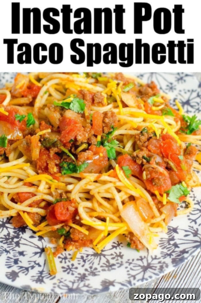 Easy Instant Pot Spaghetti 10 Instant Pot taco spaghetti is a delicious one-pot meal.