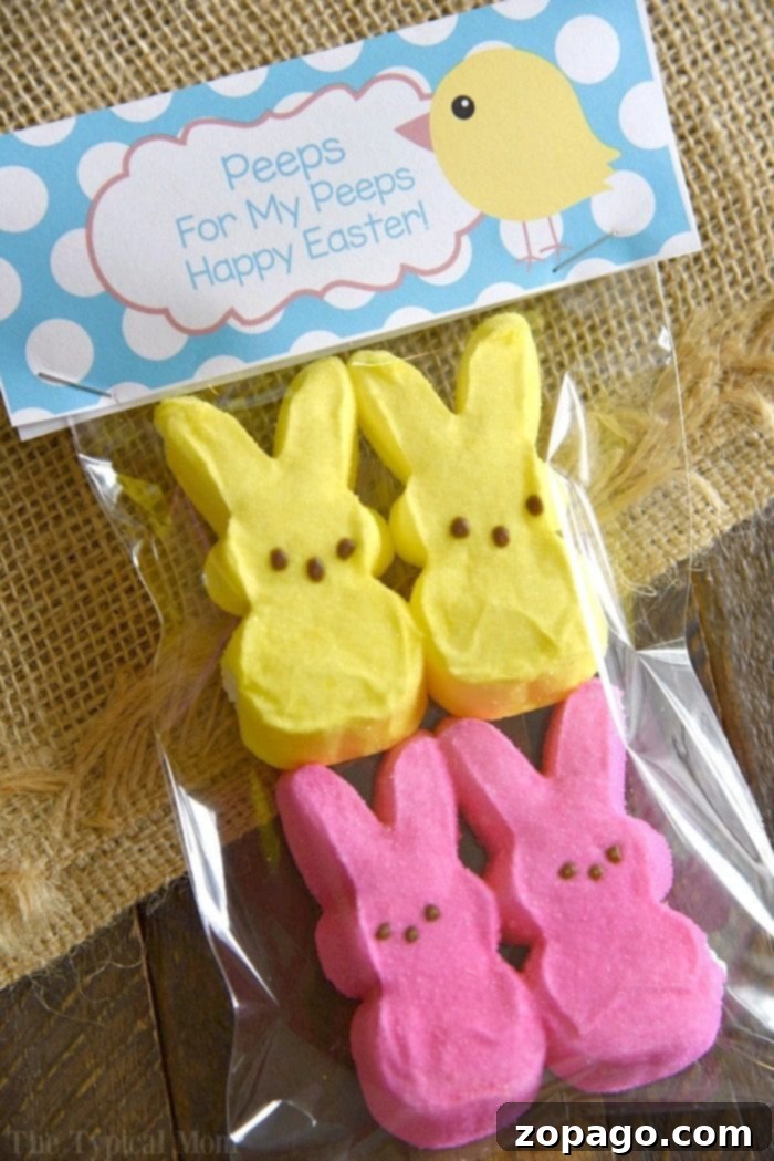 Free Easter treat bags and bag toppers printable to make these! Really cute and inexpensive to make, perfect school treats to pass out for kids. easy DIY easter treat bags with free printable