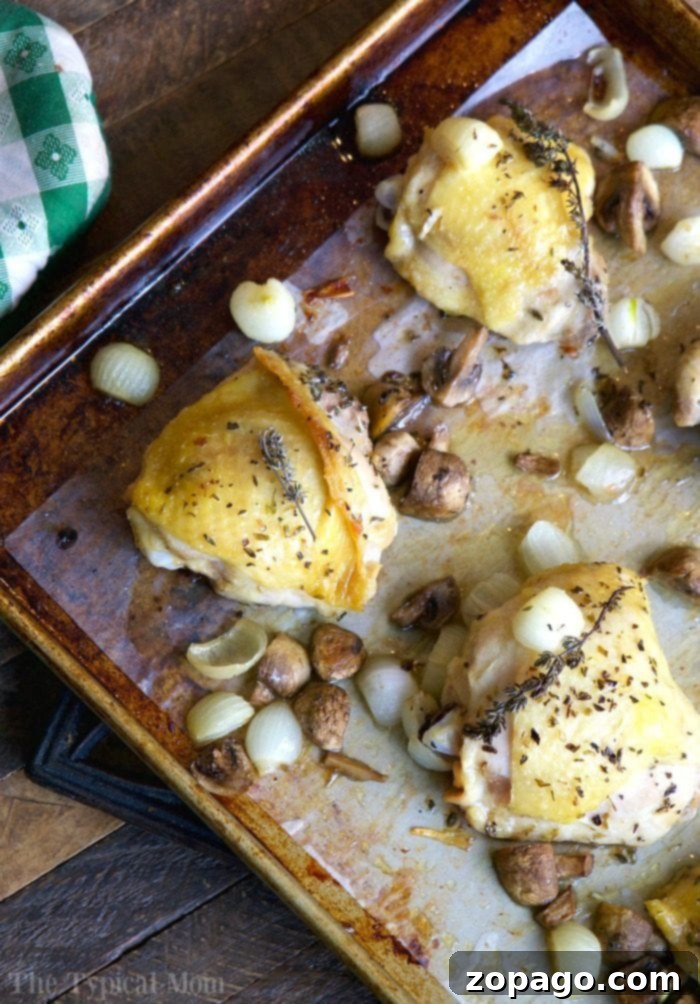 Best oven baked chicken thighs I've ever made. So easy to do and such a simple sheet pan chicken recipe that even my kids liked! #sheetpanchicken #sheetpan #chickenthighs #baked #keto #ketorecipes #lowcarb Oven Baked Chicken Thighs with Herbs and Spices