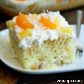 Hawaiian poke cake with pineapple and orange