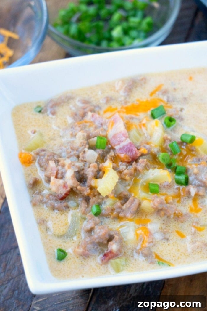Instant Pot Cheeseburger Soup 3