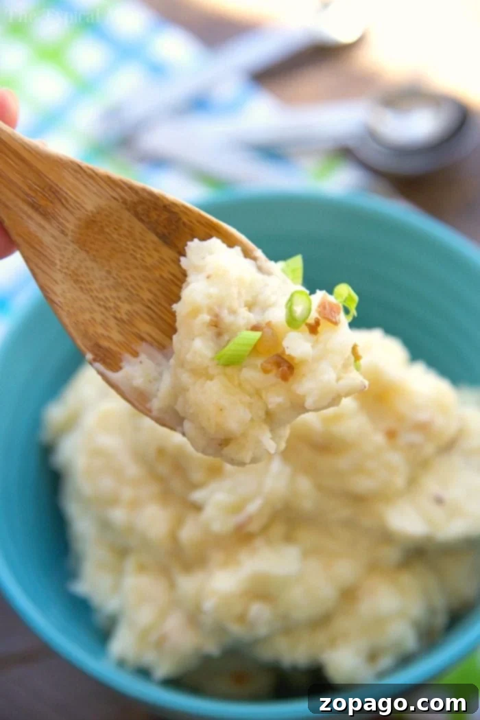 Amazing 6 minute pressure cooker mashed potatoes you can make in your Instant Pot. The easiest way to create this classic buttery side dish for Thanksgiving or year round. No more watching over a boiling pot on the stove top, just dump them into your Instant Pot and load them up when they're done. #pressurecooker #mashed #potatoes #instantpot #crockpotexpress #loaded #easy A close-up of a bowl of Instant Pot mashed potatoes, visibly creamy and ready to be enjoyed, highlighting the ease of pressure cooking.