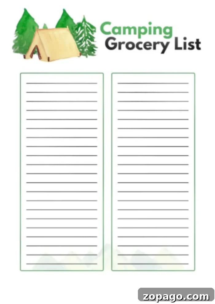 Simple Campfire Eats 3 camping grocery list