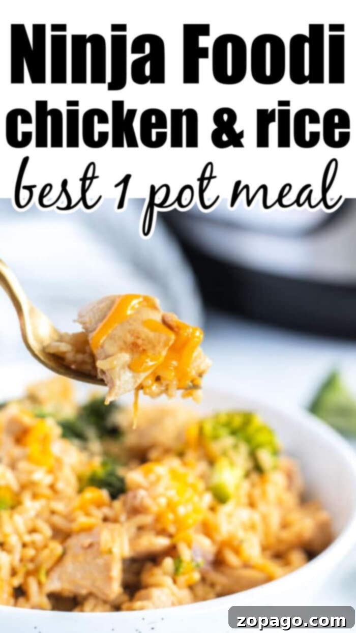 An amazingly easy pressure cooker chicken and rice casserole, ready in just 19 minutes in your Instant Pot or Ninja Foodi, a perfect way to get kids to eat their vegetables! ninja foodi chicken and rice