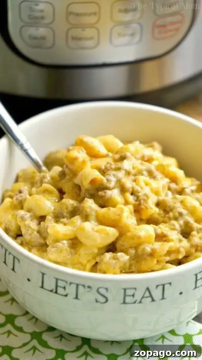 Easy Homemade Instant Pot Cheeseburger Macaroni 7 instant pot cheeseburger mac and cheese