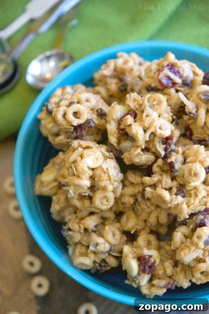 These no bake peanut butter cereal bites are sweet, crunchy, and a perfect breakfast or snack option when you're on the go! My kids and I love them. no bake peanut butter cereal bites arranged on a plate