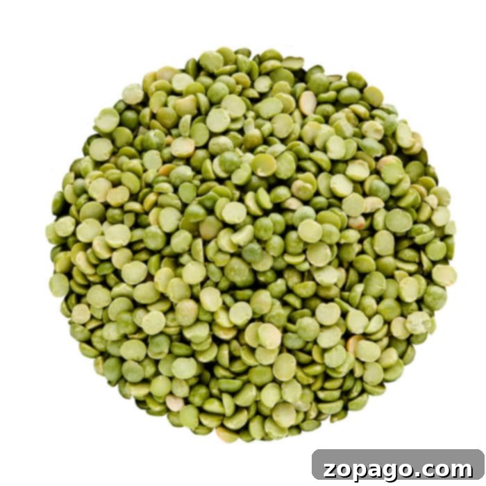 Hearty Instant Pot Split Pea Soup 2 Close-up of dried split peas, the main ingredient for the soup