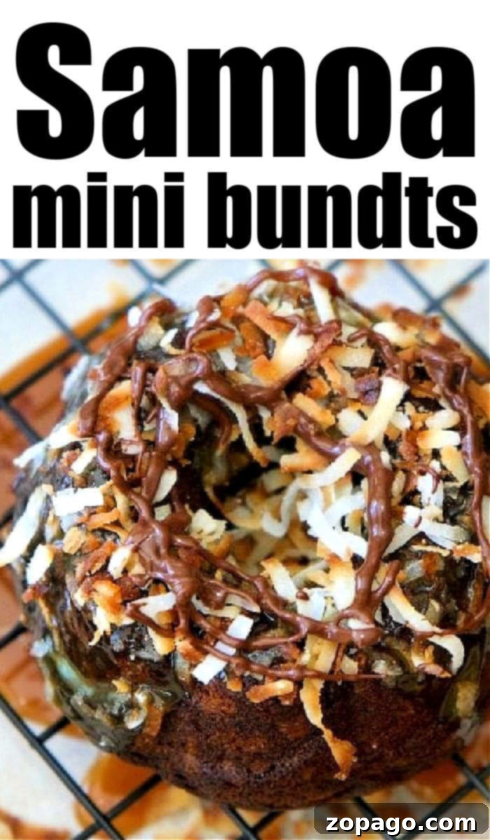 Mini Bundt Bake Times 3 A beautifully decorated mini bundt cake, topped with toasted coconut and drizzled chocolate, cooling on a wire rack with parchment paper underneath.