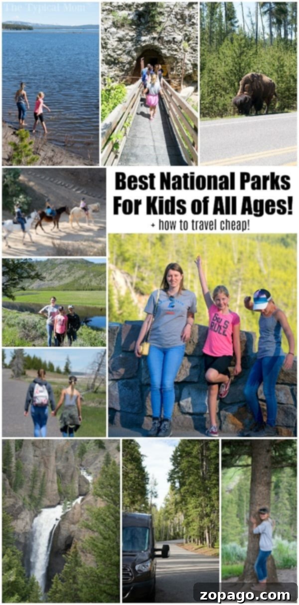 Inspiring Family Vacations to National Parks Composite image of various scenic National Parks landscapes