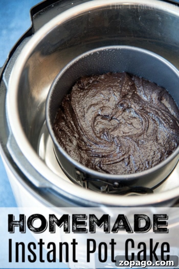 This easy Instant Pot chocolate cake with raspberry sauce recipe is so amazing you won't want to share! The moistest cake ever and only takes 35 minutes! #instantpot #pressurecooker #chocolate #cake #dessert Instant Pot Chocolate Cake, perfectly baked and ready to be frosted.
