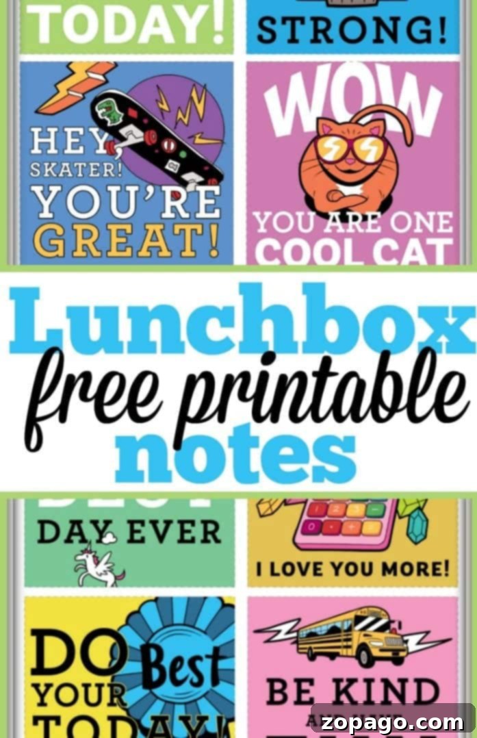 Printable lunchbox notes you can cut out and include in your child's lunch boxes to put a smile on their face each and every day! Great for boys and girls and all ages, it is fun to include a little positivity they can read in the middle of the day to keep them going. Free printable lunchbox notes featuring positive messages for kids