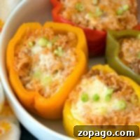 Easy Instant Pot stuffed peppers ready to serve