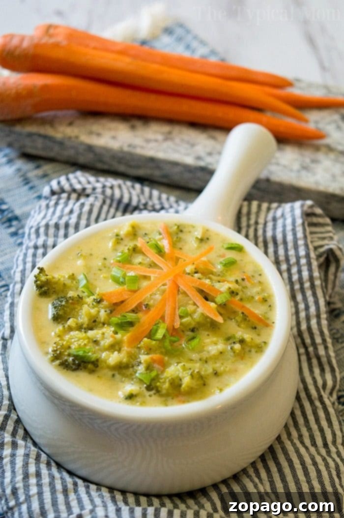Quick broccoli cheese soup at home! It's the perfect dinner idea when it's cold outside or year round really. Creamy and cheesy with fresh vegetables inside it is sure to become your family's favorite too. #homemade #broccoli #soup #cheese #broccolicheeseso up quick broccoli cheese soup