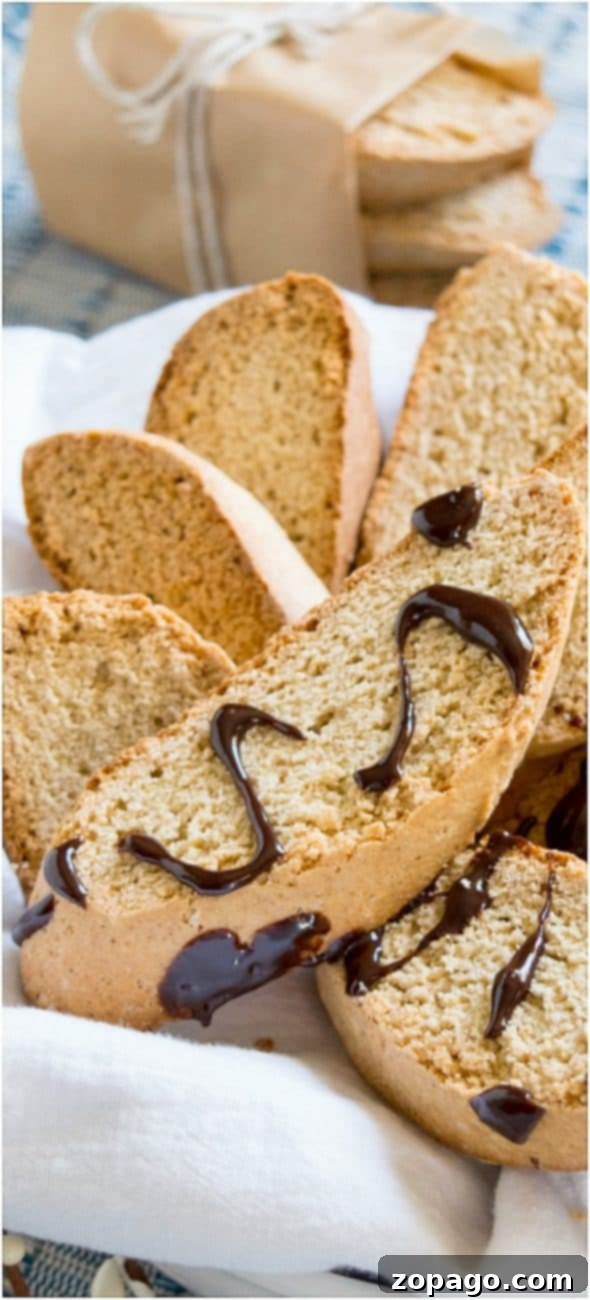 Homemade Biscotti Drizzled with Chocolate Homemade biscotti drizzled with chocolate