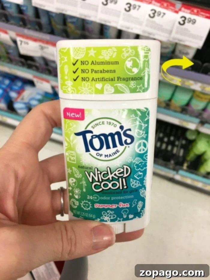 Navigating Puberty Together: Conversations with Your Daughter 2 Puberty kit essentials for girls, including Tom's of Maine deodorant.