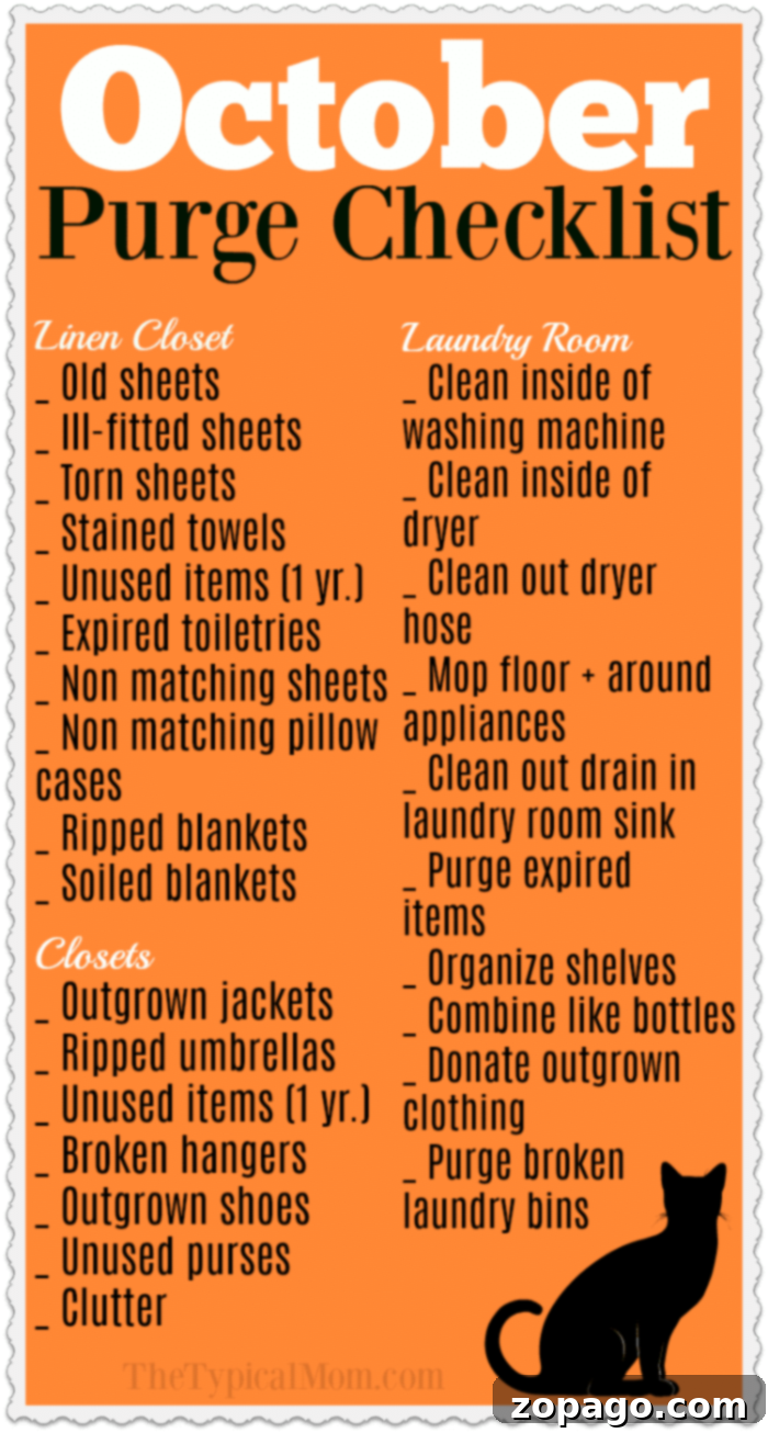 Fall cleaning checklist showing a detailed list of tasks