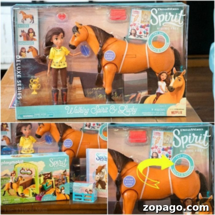 Awesome Gifts for Girls 5-10 4 Interactive Spirit Riding Free Walking Horse toy with realistic movement, inspired by the popular animated series.