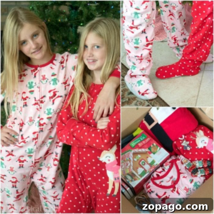 Awesome Gifts for Girls 5-10 9 Young girl in festive Christmas pajamas, highlighting comfortable sleepwear as a popular gift choice.