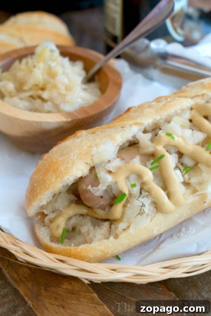Instant Pot beer brats and sauerkraut: an easy, flavorful pressure cooker meal for bratwurst or sausage lovers. #instantpot #pressurecooker #brats #bratwurst #sausage #instantpotrecipes #ninjafoodi Delicious Instant Pot Brats served with sauerkraut, ready for dinner.