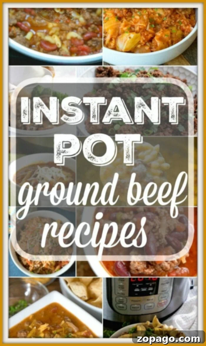 Collection of Instant Pot ground beef recipes