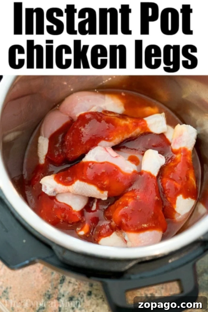 Irresistibly tender Instant Pot chicken legs – a healthy and easy dinner solution. #instantpot #chicken #legs #drumsticks Perfectly cooked Instant Pot chicken legs resting on a serving platter, juicy and ready to eat, a testament to quick and healthy pressure cooking.