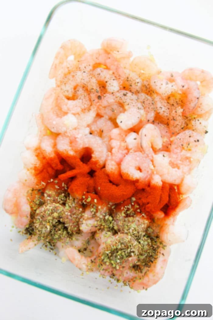 Garlic Shrimp with Zucchini Noodles 4 Shrimp and zoodles baked to perfection in a casserole dish.