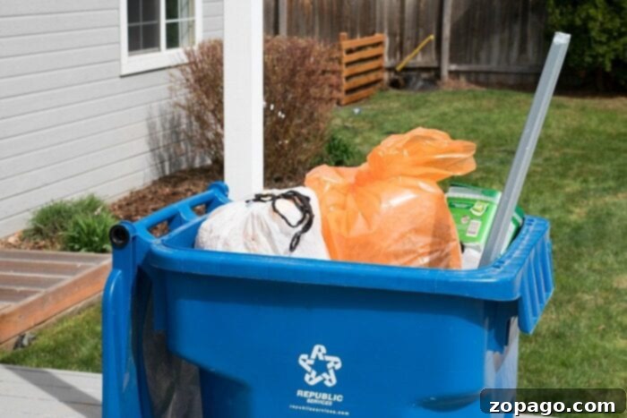 orange garbage bags
