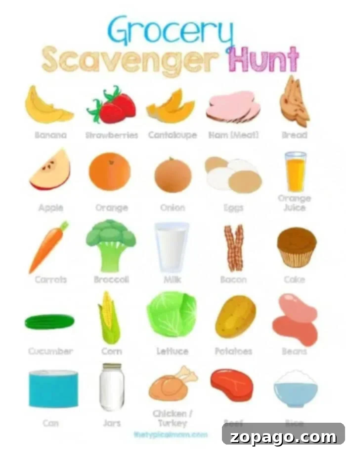 Aisle Adventure 2 Grocery Store Scavenger Hunt - Fun for Kids