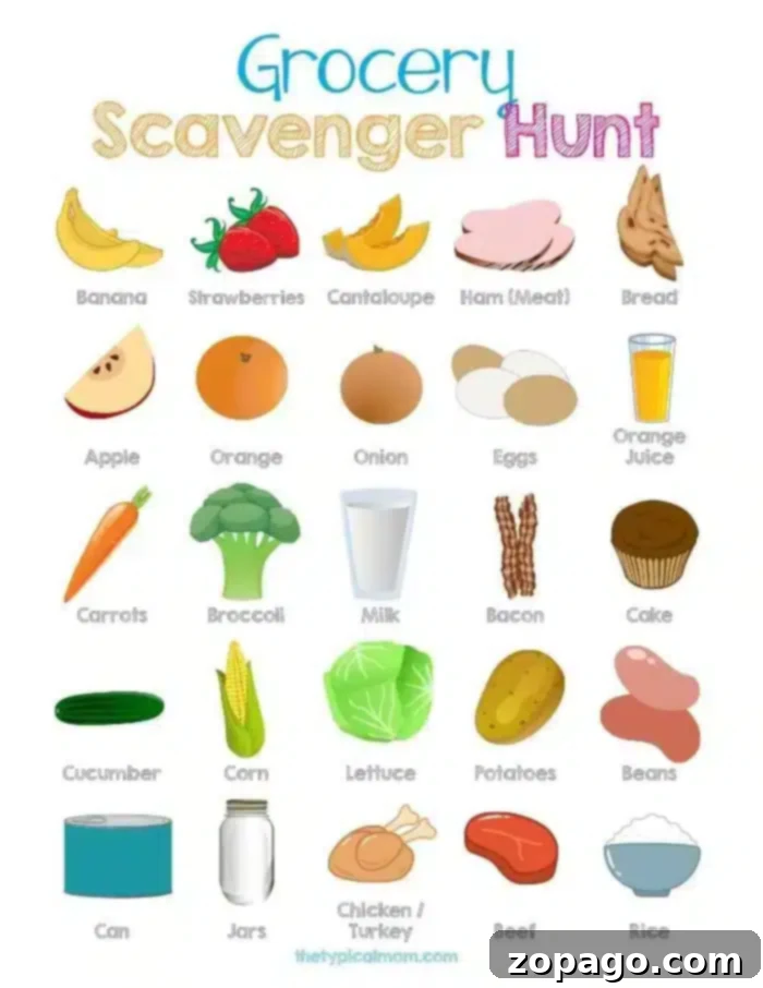Aisle Adventure 4 Grocery Store Scavenger Hunt Printable