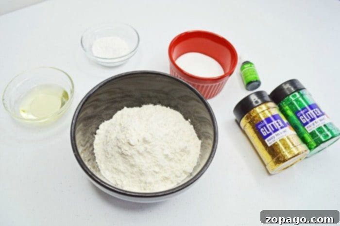 Gather these simple ingredients to craft your own batch of soft and colorful homemade playdough. Homemade Playdough Ingredients