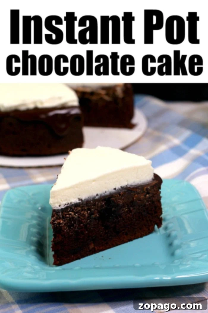 Easy Instant Pot Chocolate Cake 7 Instant Pot cake with chocolate ganache and frosting