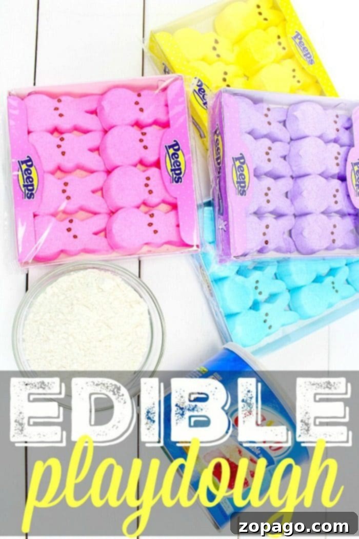 Homemade edible marshmallow playdough for kids to play with safely