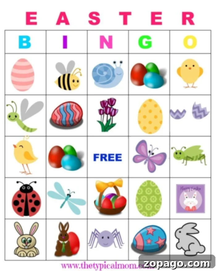 Interactive Easter Bingo Game for Kids and Families Family playing Easter Bingo game with candy markers