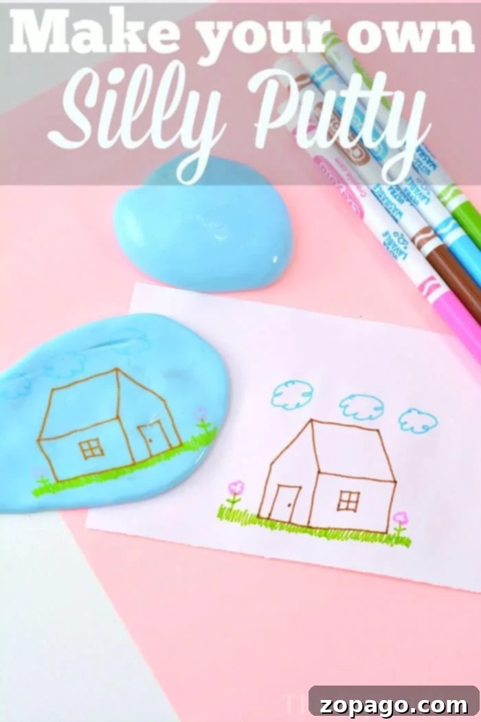Discover how to make homemade play putty at home with our easy recipe. Perfect for kids' activities and reliving childhood memories of image transfer fun! Homemade Play Putty for Kids Activities