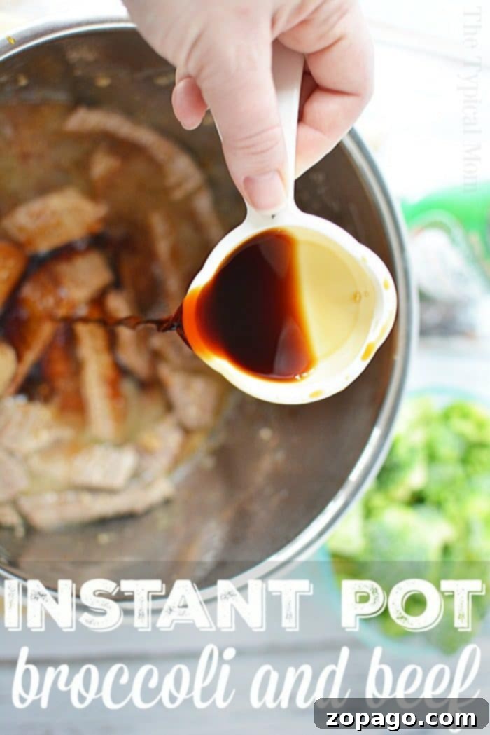 Pressure cooker beef and broccoli recipe. Made in my Instant Pot the other night it has a thick flavorful sauce and tender beef with vegetables cooked together in one pot. Pressure Cooker Beef and Broccoli served with rice.