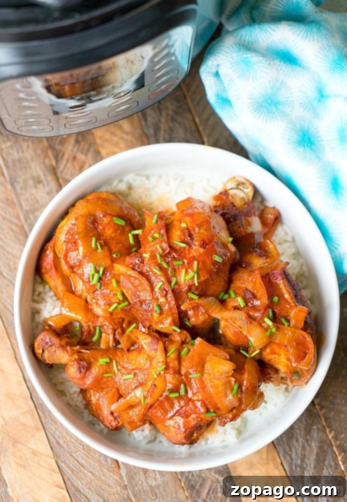 Instant Pot Drumsticks 8 A close-up shot of perfectly cooked Instant Pot Chicken Legs, highlighting their tender texture and rich sauce.