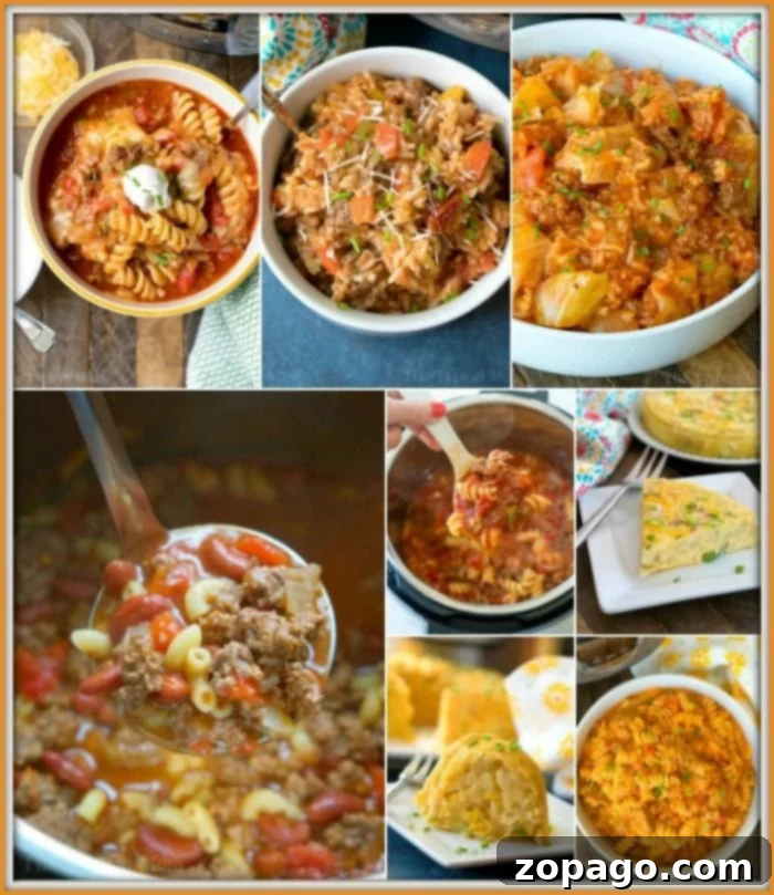Easy Instant Pot Casserole Recipes for Quick Family Dinners Selection of delicious Instant Pot casseroles, featuring various types like pasta bakes, rice dishes, and hearty meat-based meals, all ready for family enjoyment.