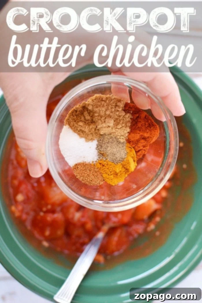 An incredibly healthy butter chicken recipe, perfect for your slow cooker or pressure cooker. This easy, traditional Indian dish makes dinner simple and delicious. Enjoy its rich flavor over rice or with naan for a family favorite. #healthy #indian #butterchicken #chicken #crockpot #slowcooker #easy Healthy Butter Chicken Recipe served over rice