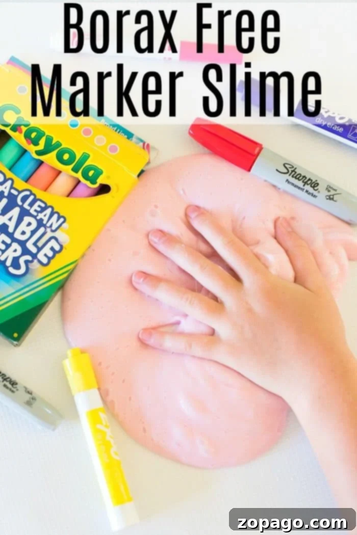 Discover how to make easy borax-free hand soap slime with markers – a soft, silky, and kid-friendly DIY recipe without borax powder or starch for endless fun. Easy Borax-Free Slime with Hand Soap and Markers